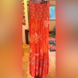 Maaji Orange and Pink Floral Maxi Dress